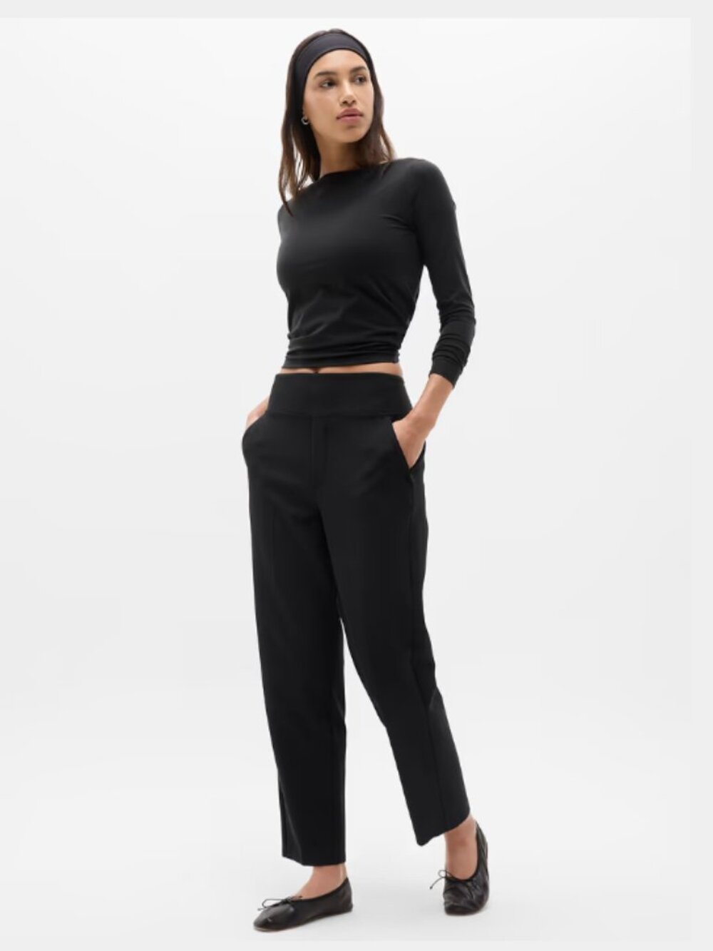 Athleta Endless High Rise Pant Straight Leg in Black Size 10